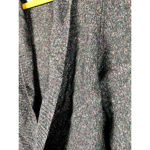 Talbots 1X Cardigan Sweater Marled Dark Purple Black Open Front Wool Silk Blend - Picture 6 of 8